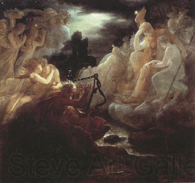 Francois Gerard Ossian on the Bank of the Lora,Invoking the Gods to the Strains of a Harp (mk22) Norge oil painting art